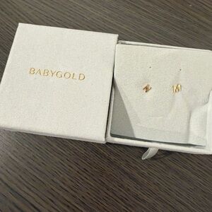 14k Gold Initial Earrings
